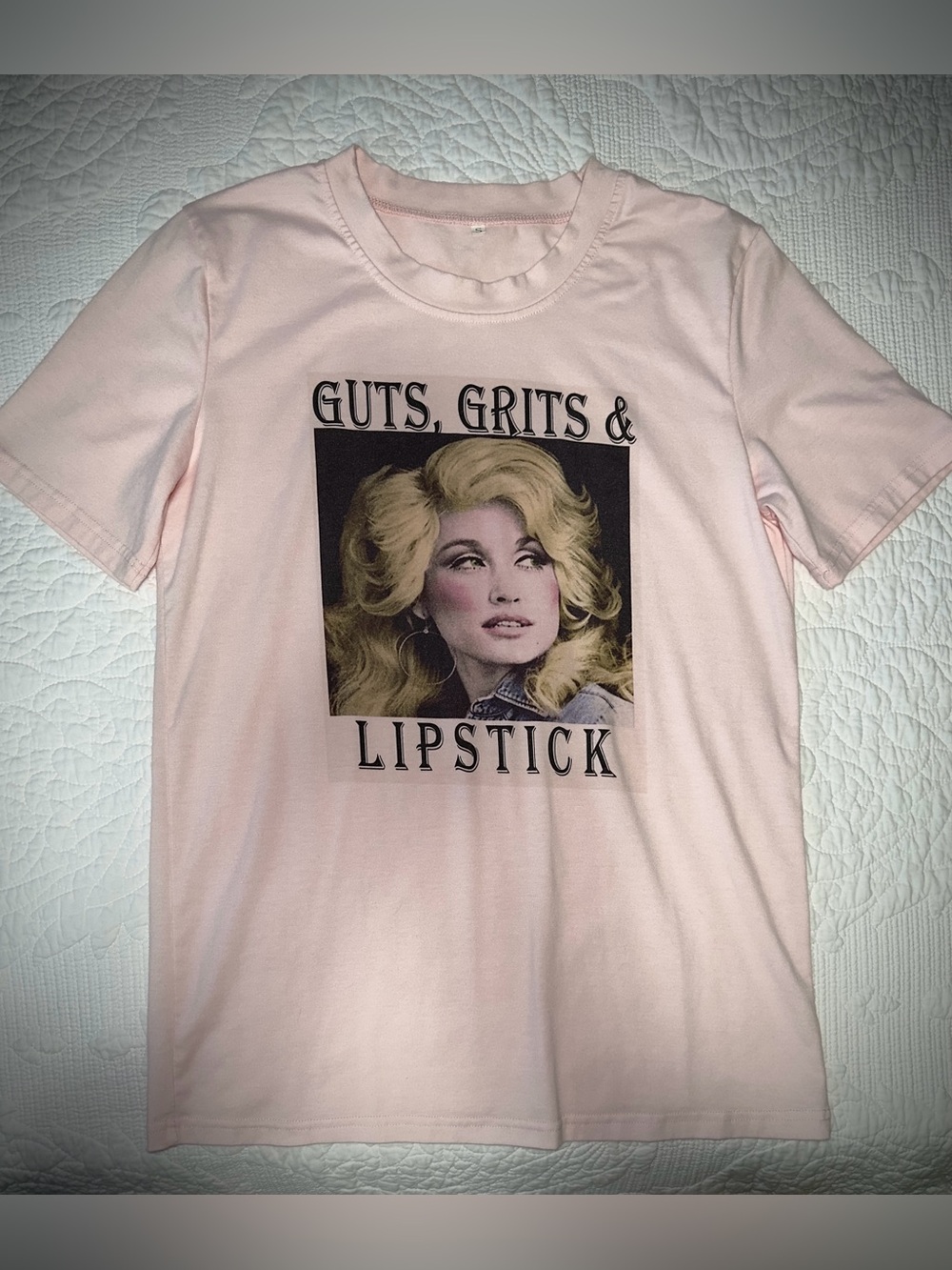 Dolly 🦋 Pale Pink Short Sleeve Graphic Tee from Palmetto Moon